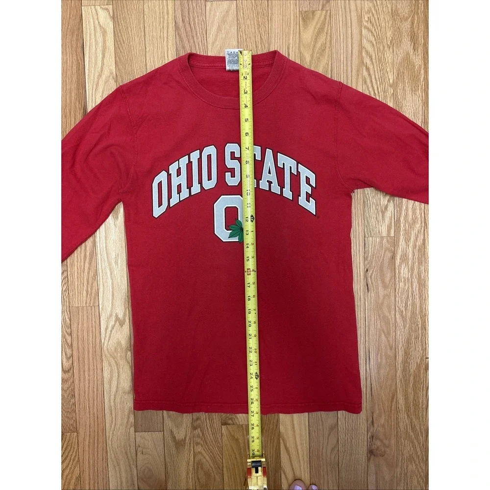 Fruit Of The Loom Vintage Ohio State‎ Long Sleeve T Shirt Red Mens Small